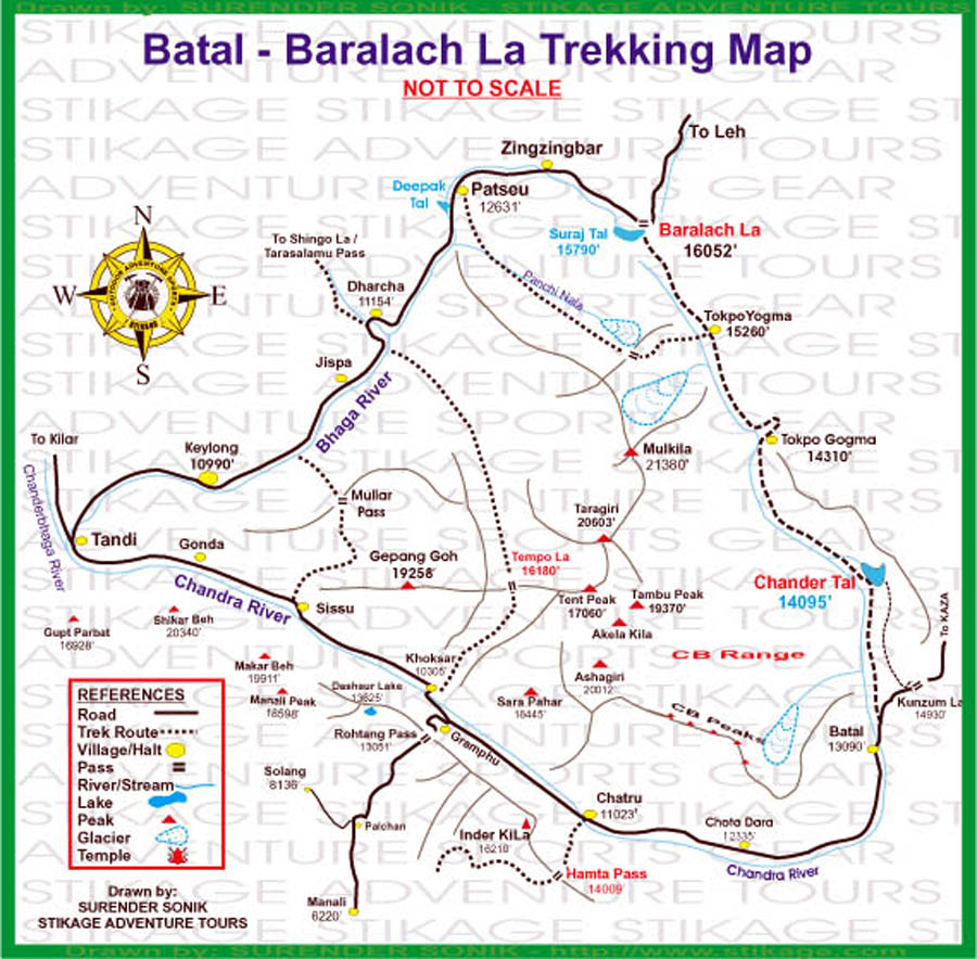 Map of Batal-Baralacha la