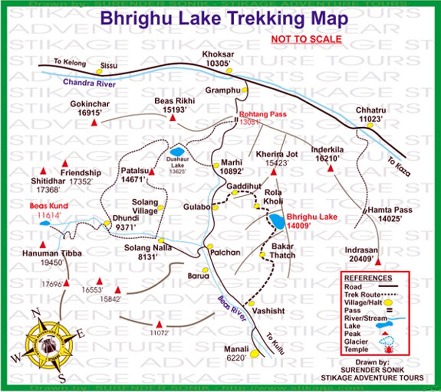 Map of Bhrighu Lake