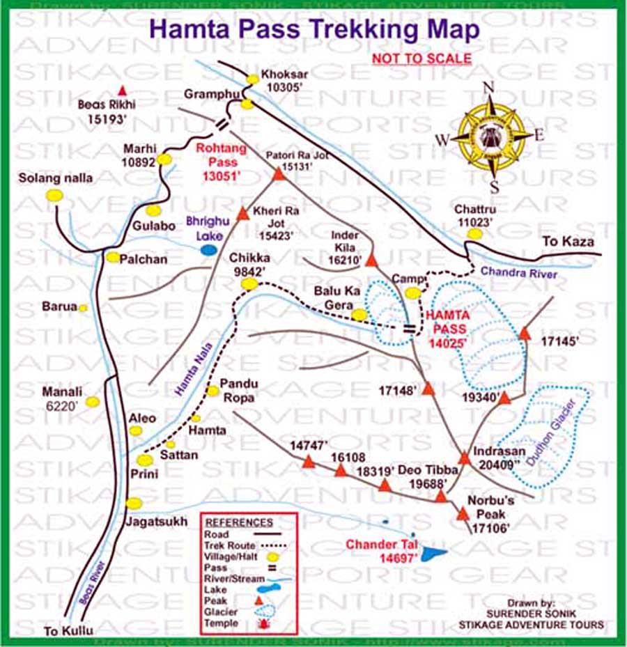 Map of Hamta Pass Trek