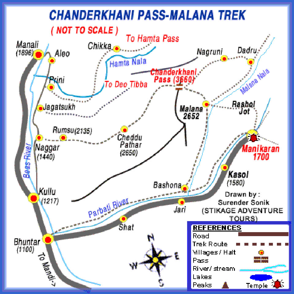 Map of Chanderkhani Pass Trek